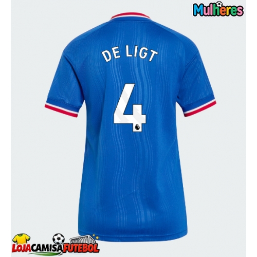 Camisa de Futebol Manchester United Matthijs de Ligt #4 Equipamento Secundário Mulheres 2026-27 Manga Curta